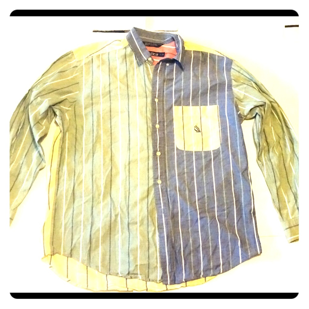 Vintage Nautica men button down shirt